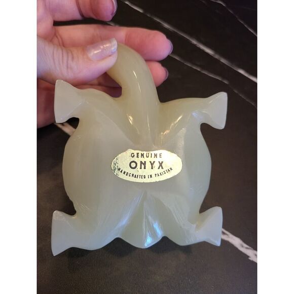 Onyx Stone Hand Carved Polished Turtle Figurine Paperweight GUC Home Décor - Picture 4 of 9